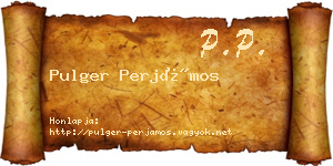 Pulger Perjámos névjegykártya